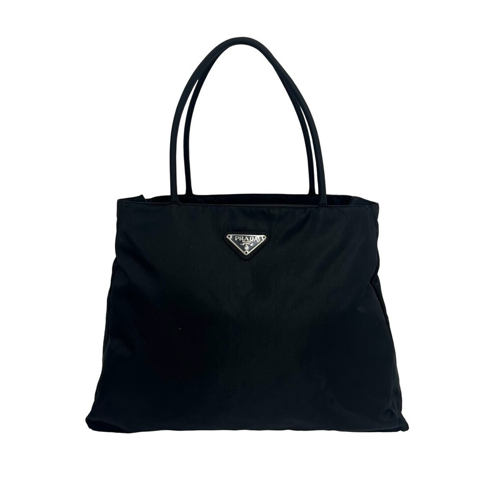 PRADA Prada Triangle Logo Plate Hardware Tessuto Pocono Nylon Handbag Tote Ba...
